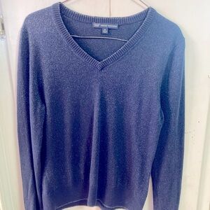 Brooks brothers navy pullover with metallic thread